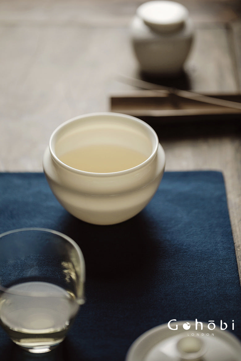 Gohobi Jade Porcelain Tea Wash Bowl – Ceramic Tea Rinse Basin for Gongfu Tea
