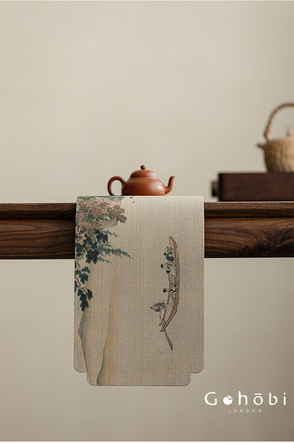 Gohobi Xiangyun Silk Tea Table Runner – Double-Sided Tea Mat Dry Brew Cloth