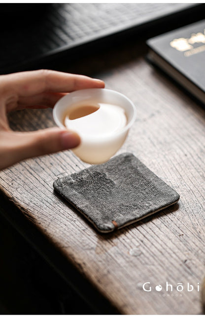 Gohobi Japanese Style Tea Coaster – Retro Fabric Tea Cup Mat for Tea Ceremony