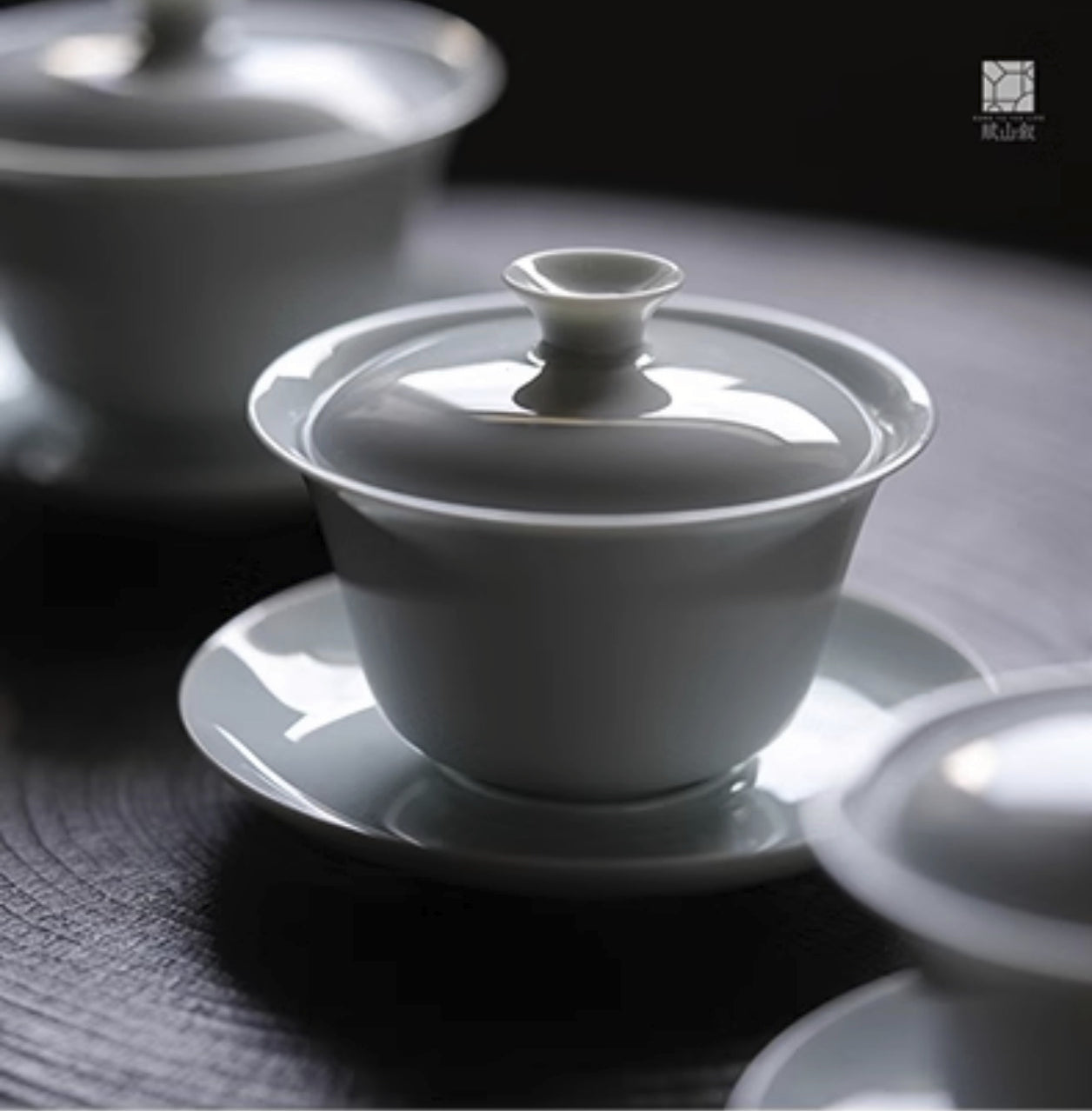 [賦山敘 x Gohobi] Jingdezhen Handmade Tea Testing Jade White Ceramic Gaiwan and Saucer