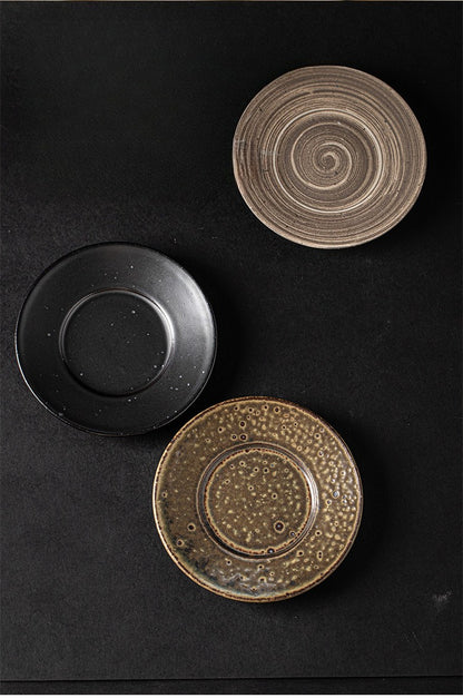 Gohobi Japanese Retro Ceramic Coffee Cup and Saucer Set