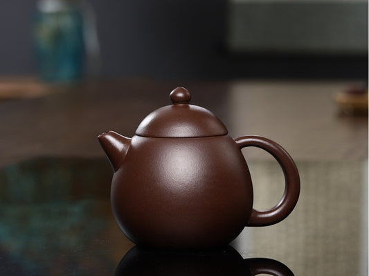 Gohobi Yixing Brown Clay Dragon Egg Teapot