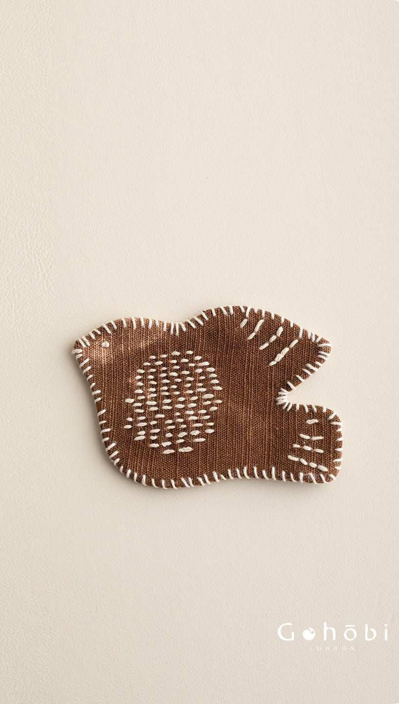 Gohobi Handmade Embroidered Bird Coaster – Fabric Teacup Heat Insulation Mat