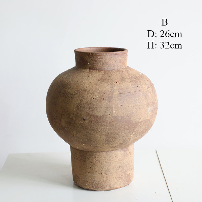 Gohobi retro clay pot ceramic vase