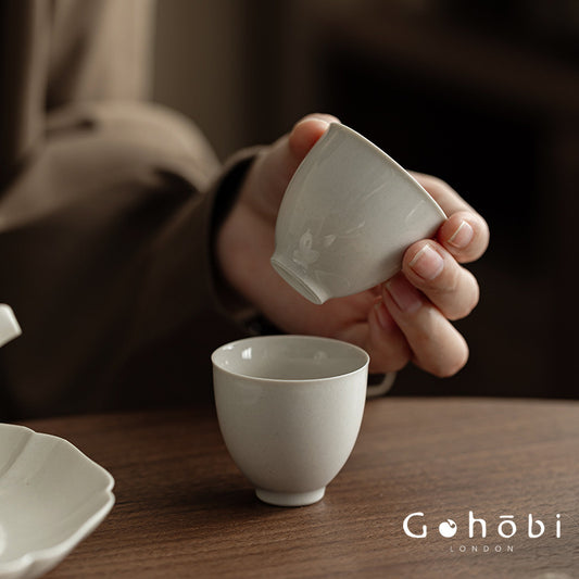 Gohobi Wood Ash Glaze Teacup – Plain Ceramic Small Gongfu Tea Cup