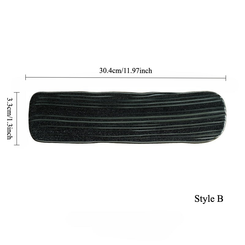 Gohobi Hand-Painted Rectangular Sushi Plate