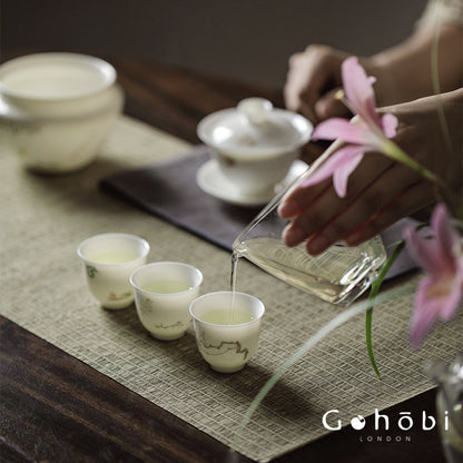 Gohobi Sweet White Porcelain Teacup – Handmade Thin Porcelain Gongfu Master Cup