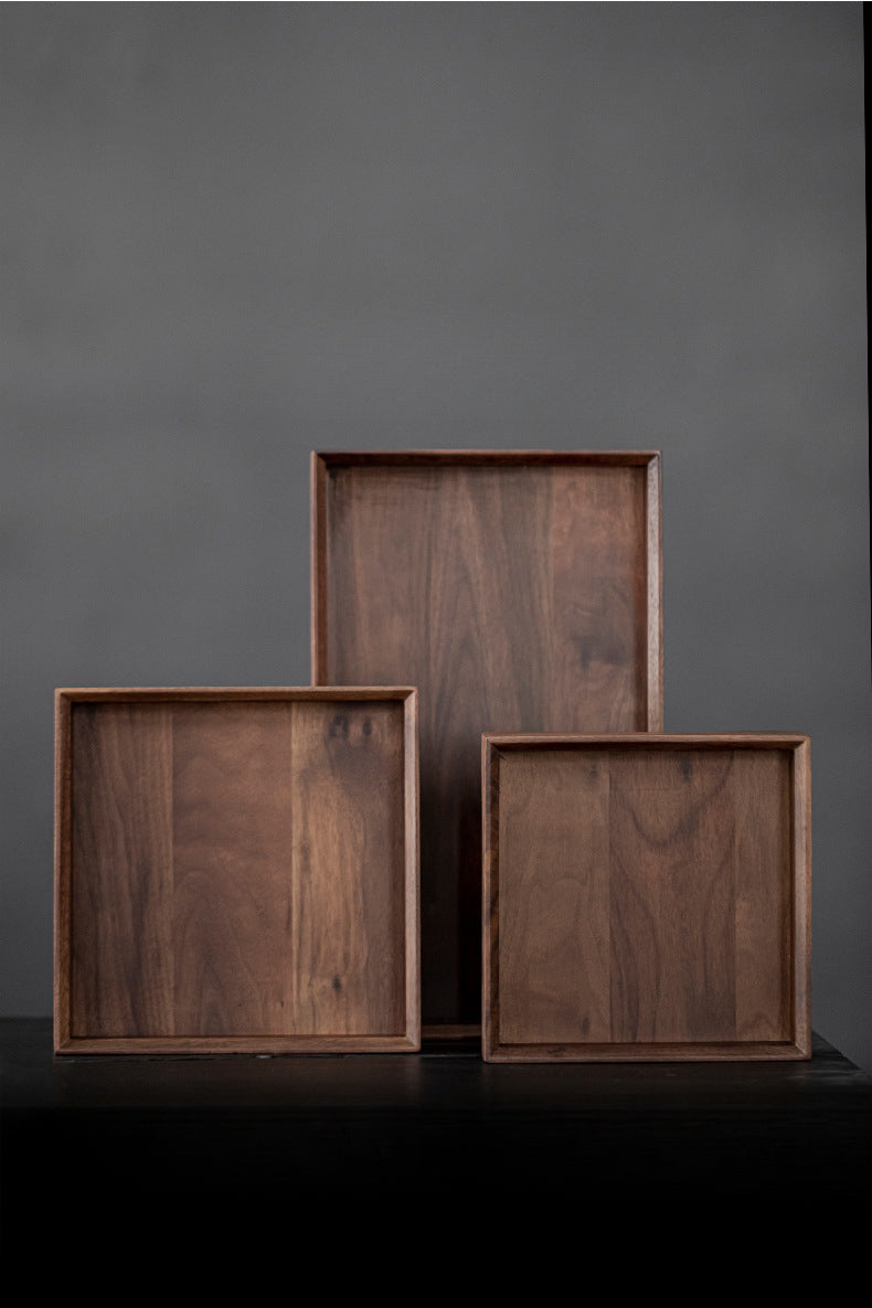 Gohobi Japanese-style Wabi-Sabi Walnut Serving Tray 010