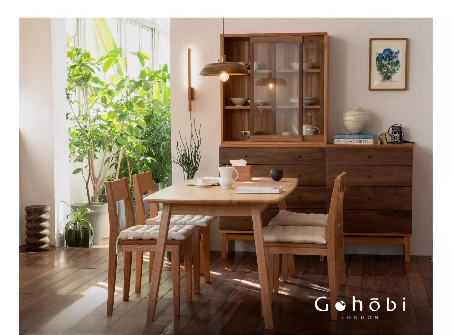 Gohobi Handmade Solid Wood Tatami Floor Platform – Japanese Style Red Oak & Black Walnut Bay Window Seating | FSC Certified Furniture