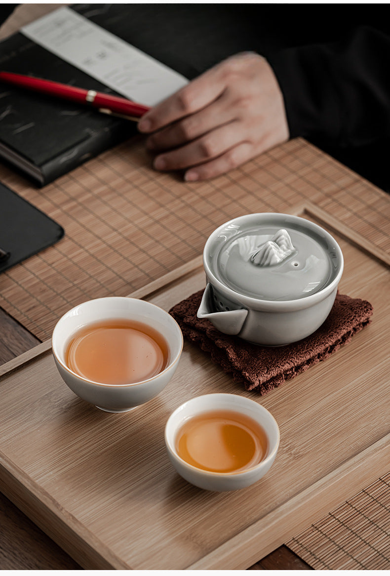 Gohobi Japanese Style Ice Grey Gaiwan Tea Set 004
