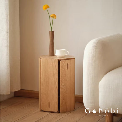 Gohobi Handmade Solid Wood Square Stool – Stackable Wooden Dining Stool Makeup Chair | FSC Certified Furniture, household makeup stool, Chinese square stool can be stacked dining table stool