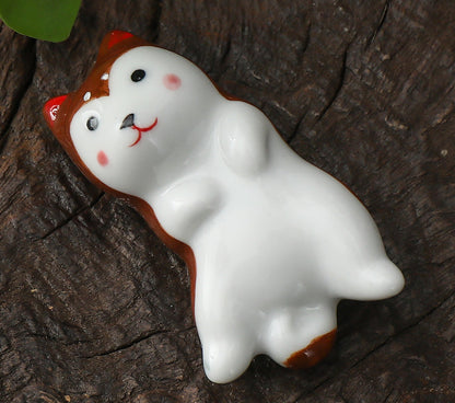 Gohobi Ceramic Lying Dog Chopstick Rest