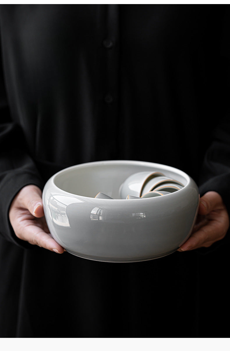 Glace cendre suie glaçure thé lavage, grande tasse de lavage de thé en céramique lavage thé résidu seau bassin d'eau stylo lavage réservoir Kung Fu thé ensemble accessoires