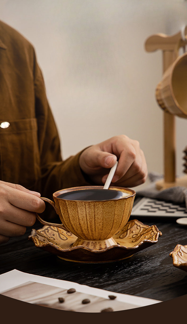 Gohobi Japanese Handmade Coffee Cup with Saucer 009