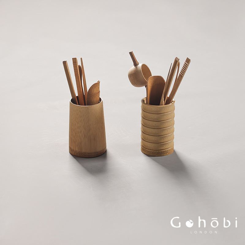 Gohobi Bamboo Basket Tea Accessories Set – Japanese-Style Six Gentlemen Kung Fu Tea Tools