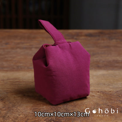 Gohobi Classic Travel Teaware Bag – Plain Cotton Tea Set Storage & Outdoor Carry Case