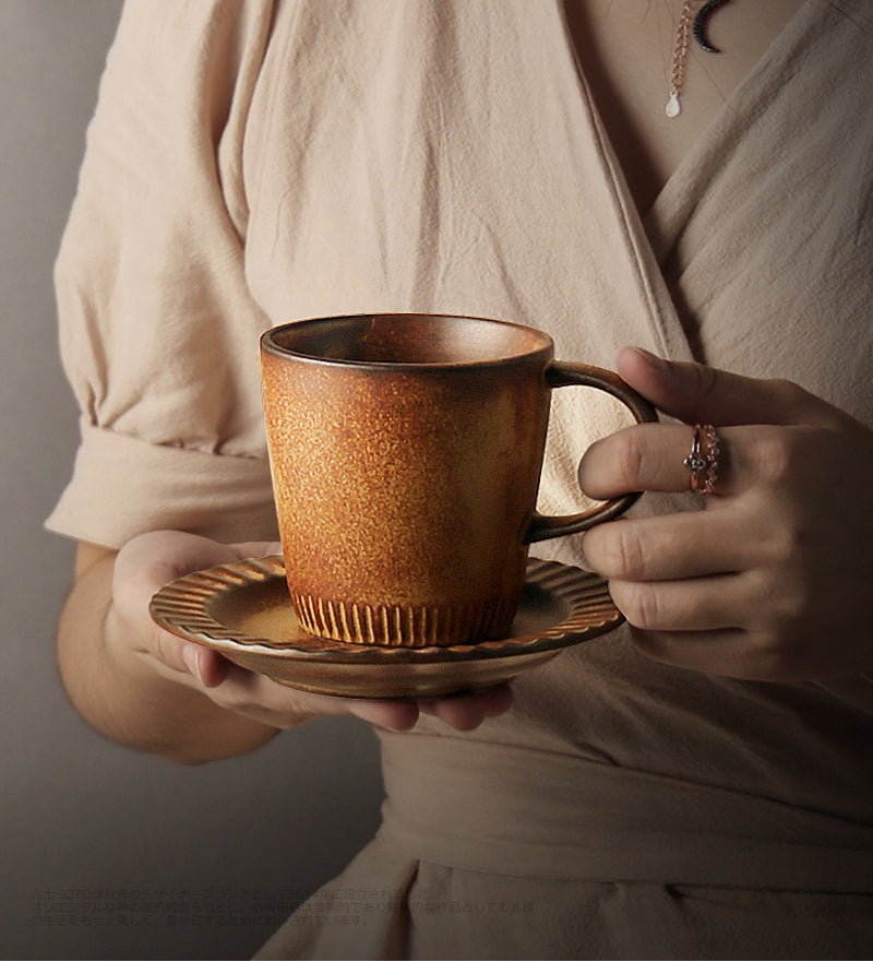 Gohobi Japanese Handmade Coffee Cup with Saucer 004