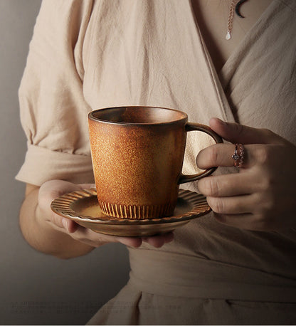 Gohobi Japanese Handmade Coffee Cup with Saucer 004