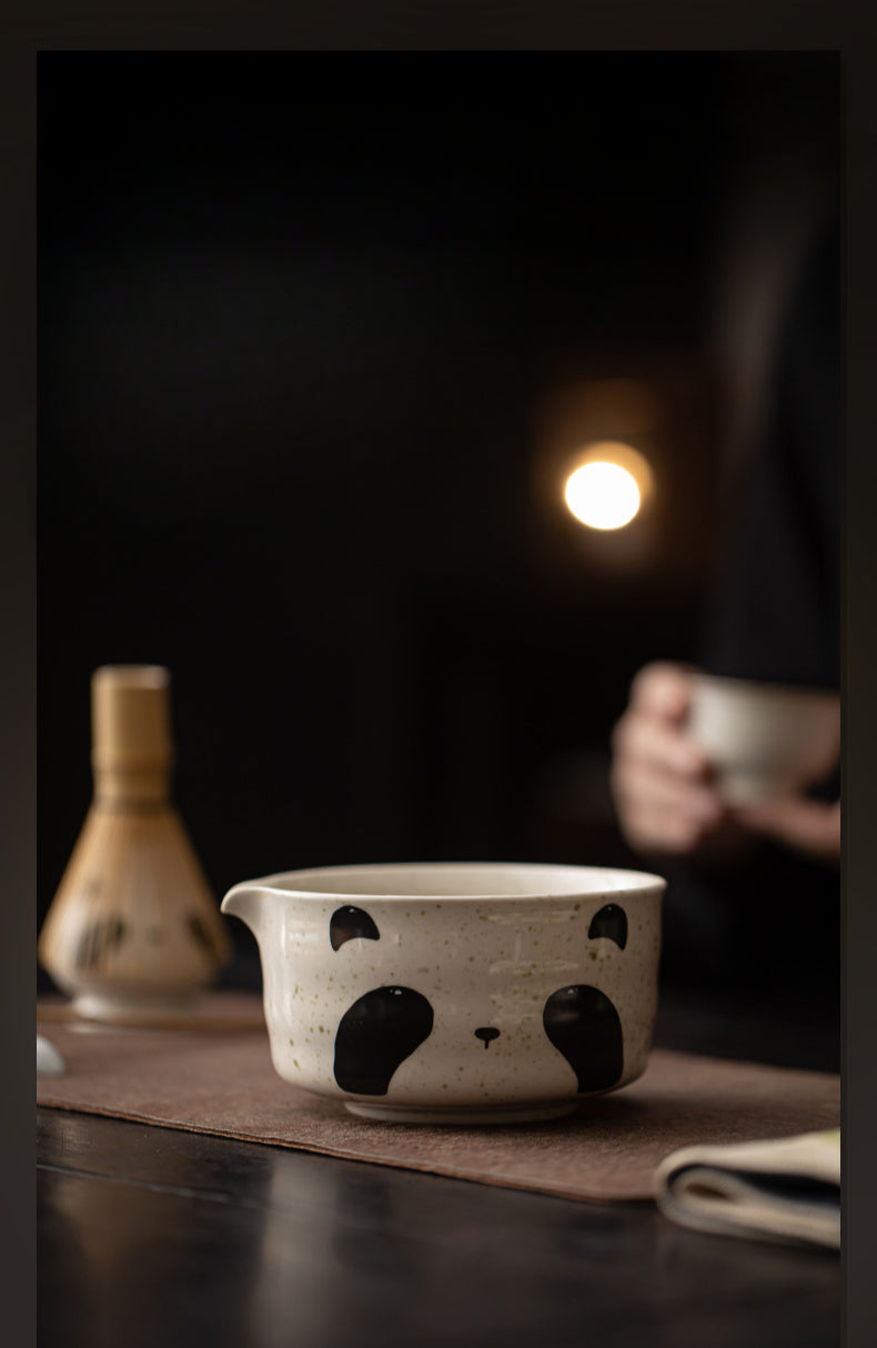 Gohobi Ceramic Matcha Set 045 Panda and Cat