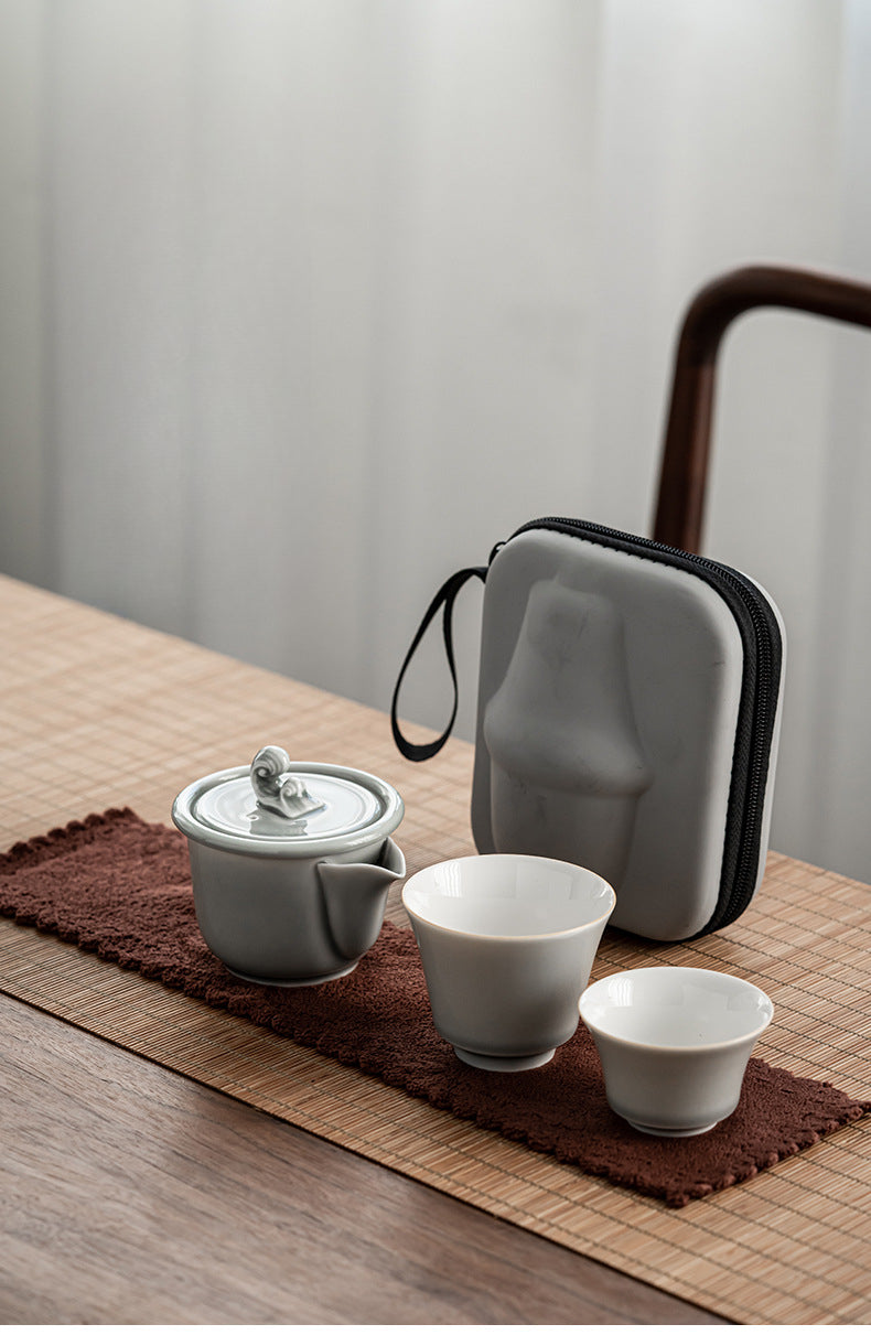 Gohobi Japanese Style Ice Grey Gaiwan Tea Set 003