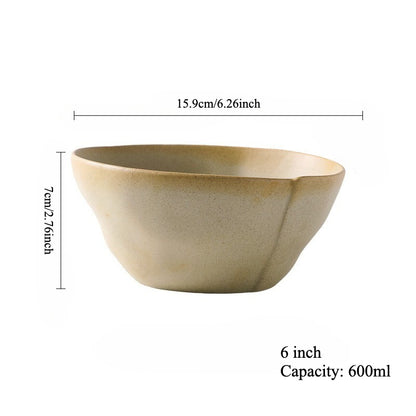 Gohobi Vintage Rustic Ceramic Ramen Bowl