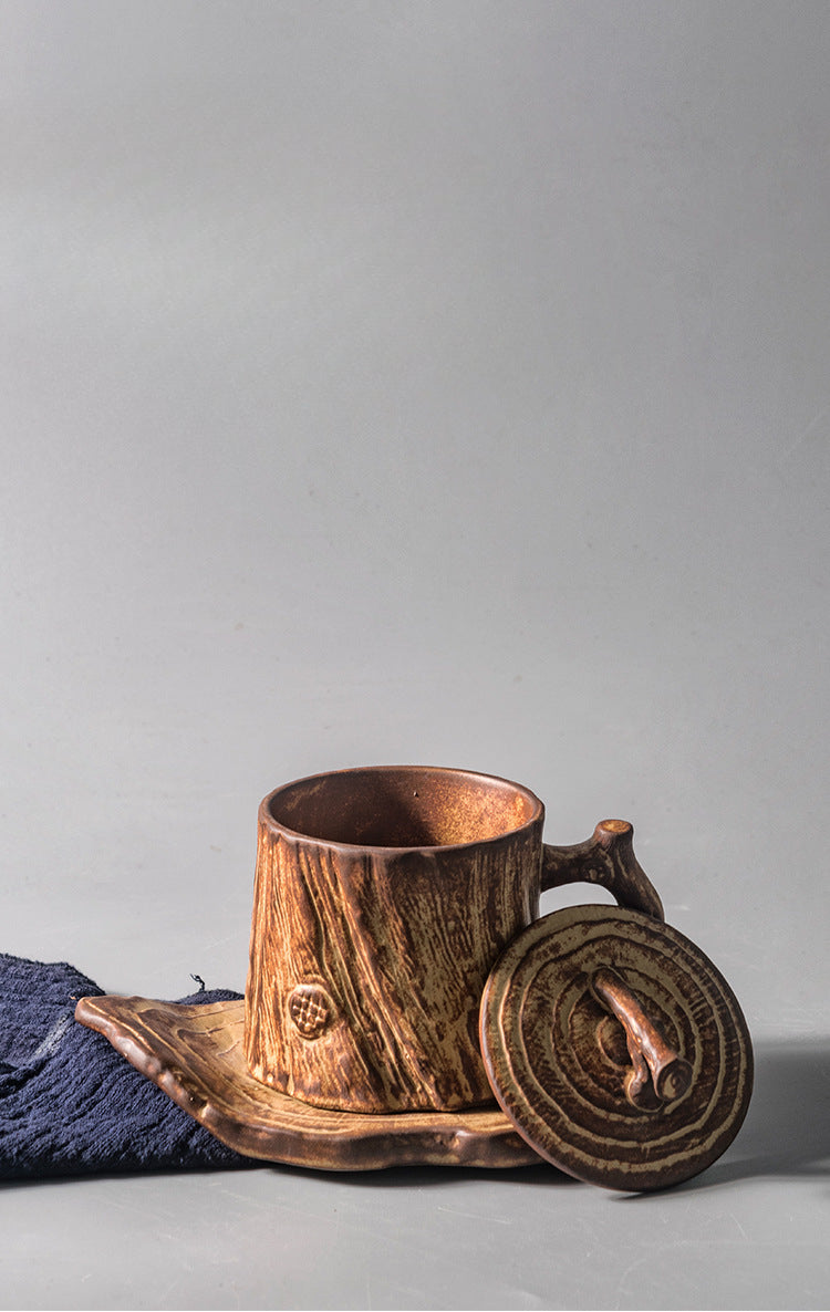 Gohobi Handmade Tree Trunk Coffee Cup Mug