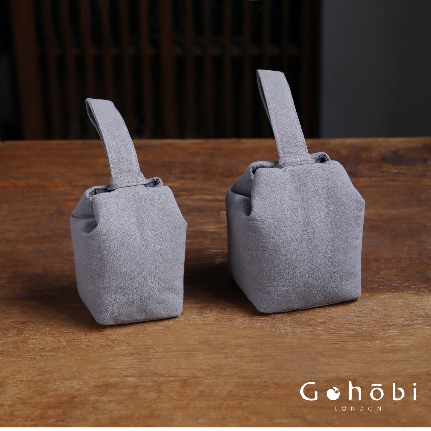 Gohobi Classic Travel Teaware Bag – Plain Cotton Tea Set Storage & Outdoor Carry Case