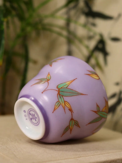 [清和堂 x Gohobi Gallery] Hand-painted Bamboo Leaf Pattern Tea Cup