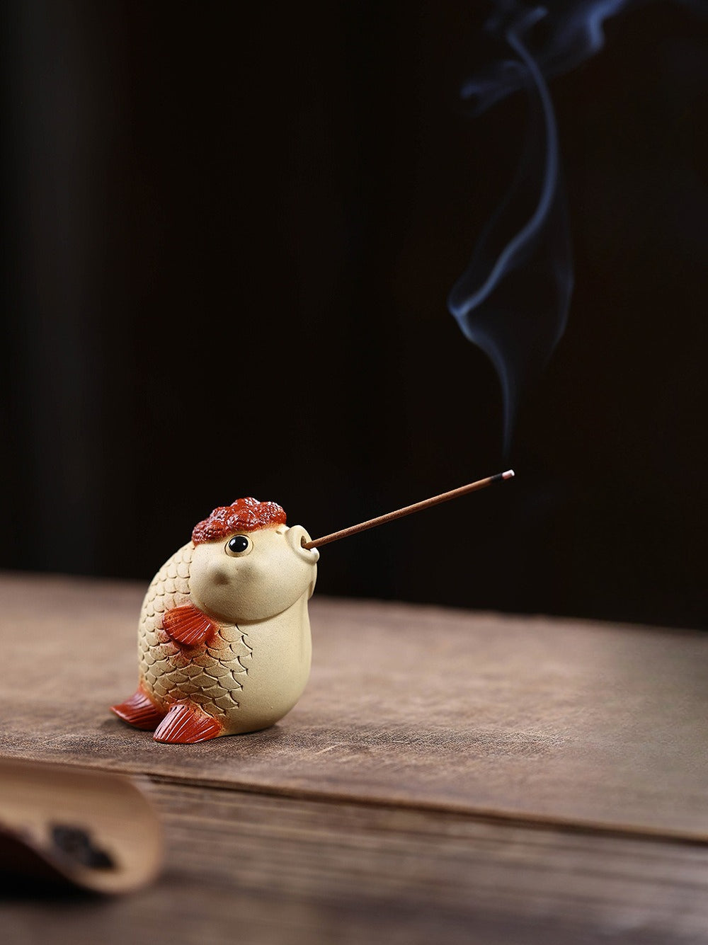 Gohobi Yixing Purple Clay Goldfish Tea Pet – Handmade Incense Holder Ornament