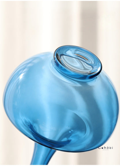 Gohobi Classic Large Blue Glass Vase