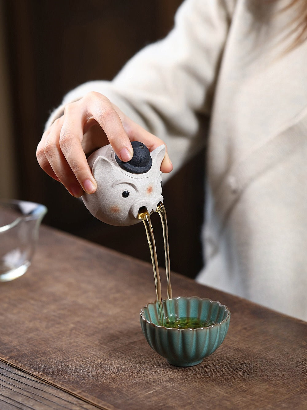 Gohobi Yixing Purple Clay Pig Head Teapot – Handmade Cute Pig Teapot