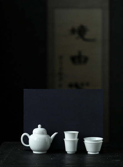 Gohobi Jingdezhen Sweet White Porcelain Teapot Set