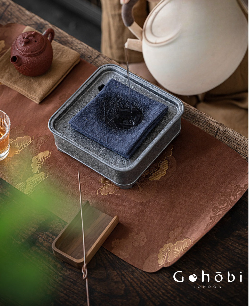 Gohobi Zen Ramie Tea Towel – Absorbent Tea Cloth for Gongfu Tea Table and Teapot