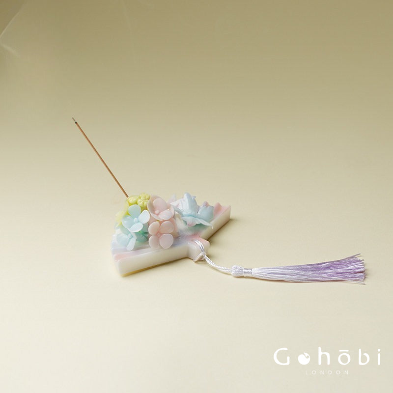 Gohobi Handmade Floral Incense Holder 008 - Jade Fan