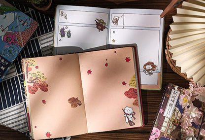 Gohobi Japanese Cat Notebook – A5 Monthly Planner Pocket Diary (4 Styles)