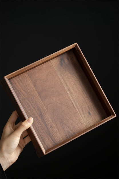 Gohobi Japanese-style Wabi-Sabi Walnut Serving Tray 010