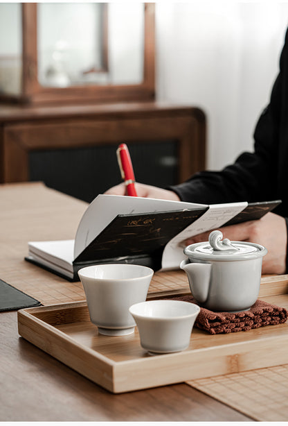 Gohobi Japanese Style Ice Grey Gaiwan Tea Set 003