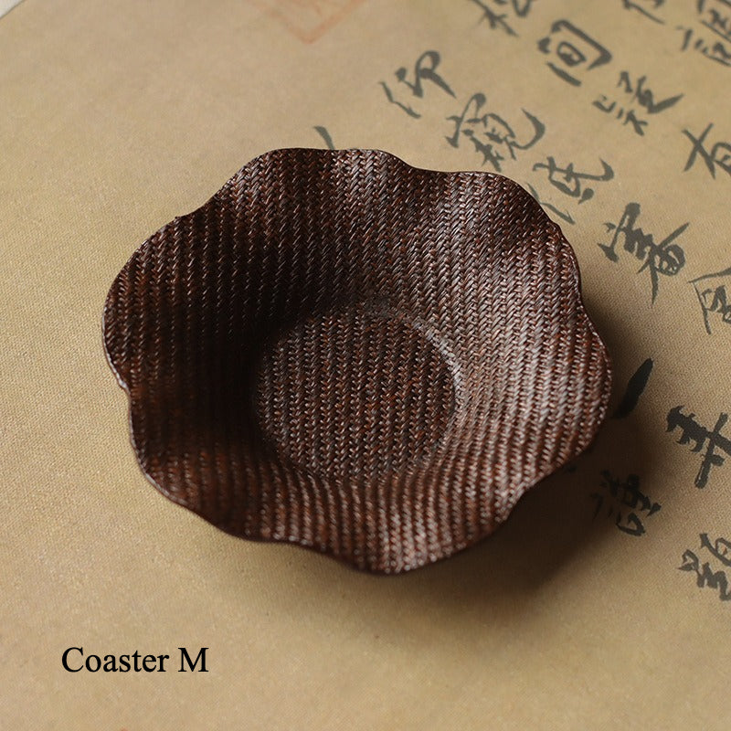 Gohobi Handmade Bamboo Cup Coasters Placemats – Rattan Tea Coaster Heat Insulation Pad