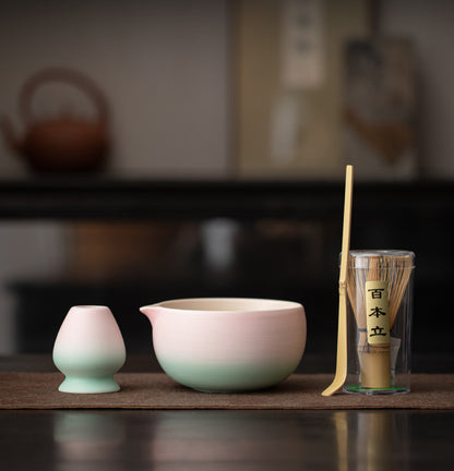 Gohobi Ceramic Matcha Set 043 Pink and Green