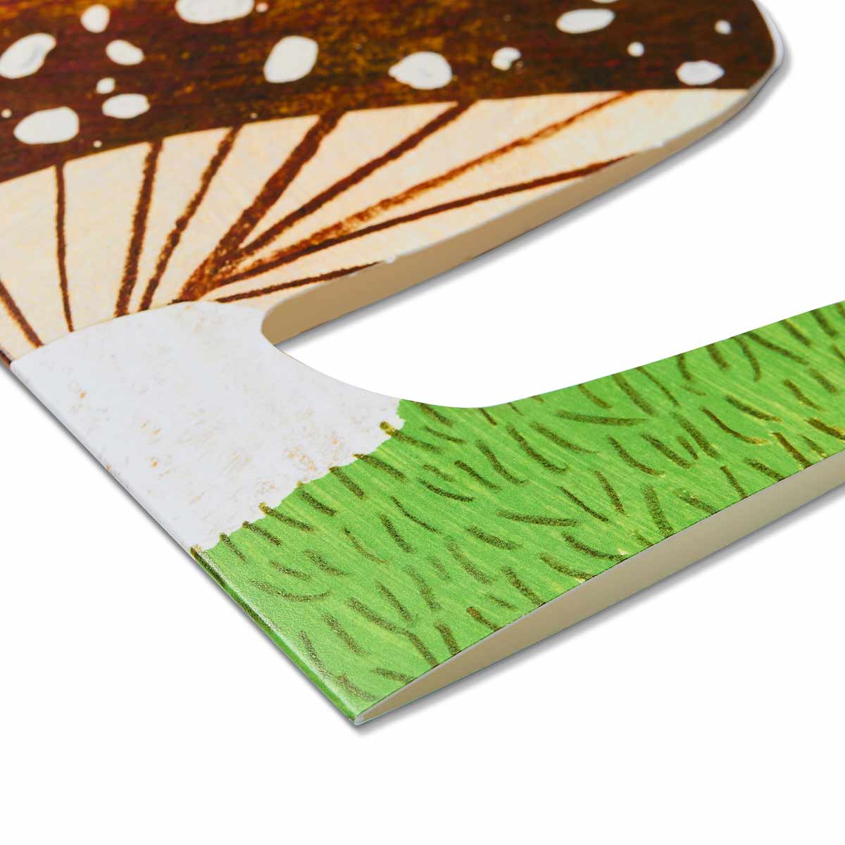 Mortlake Papers Brown Mushroom Shaped Greeting Card [Made in the UK]
