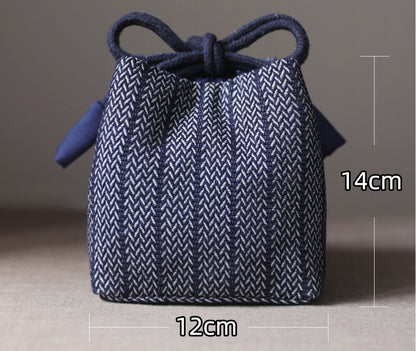 Gohobi Denim Large Teaware Storage Travel Bag