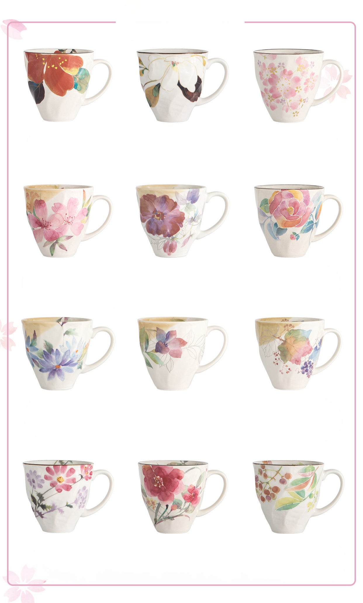 [Made In Japan] Gohobi Japanese Flowers Mug Coffee Cup