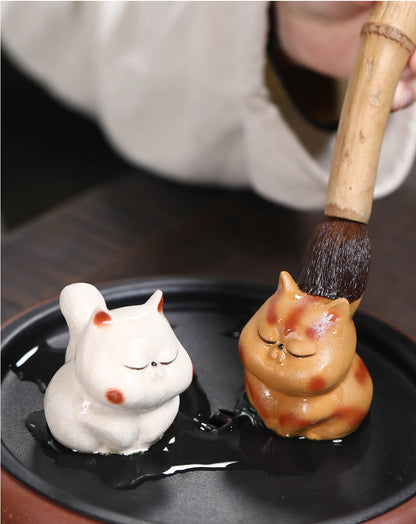 Gohobi Lucky Cat Ornament Yixing Clay Tea Pet