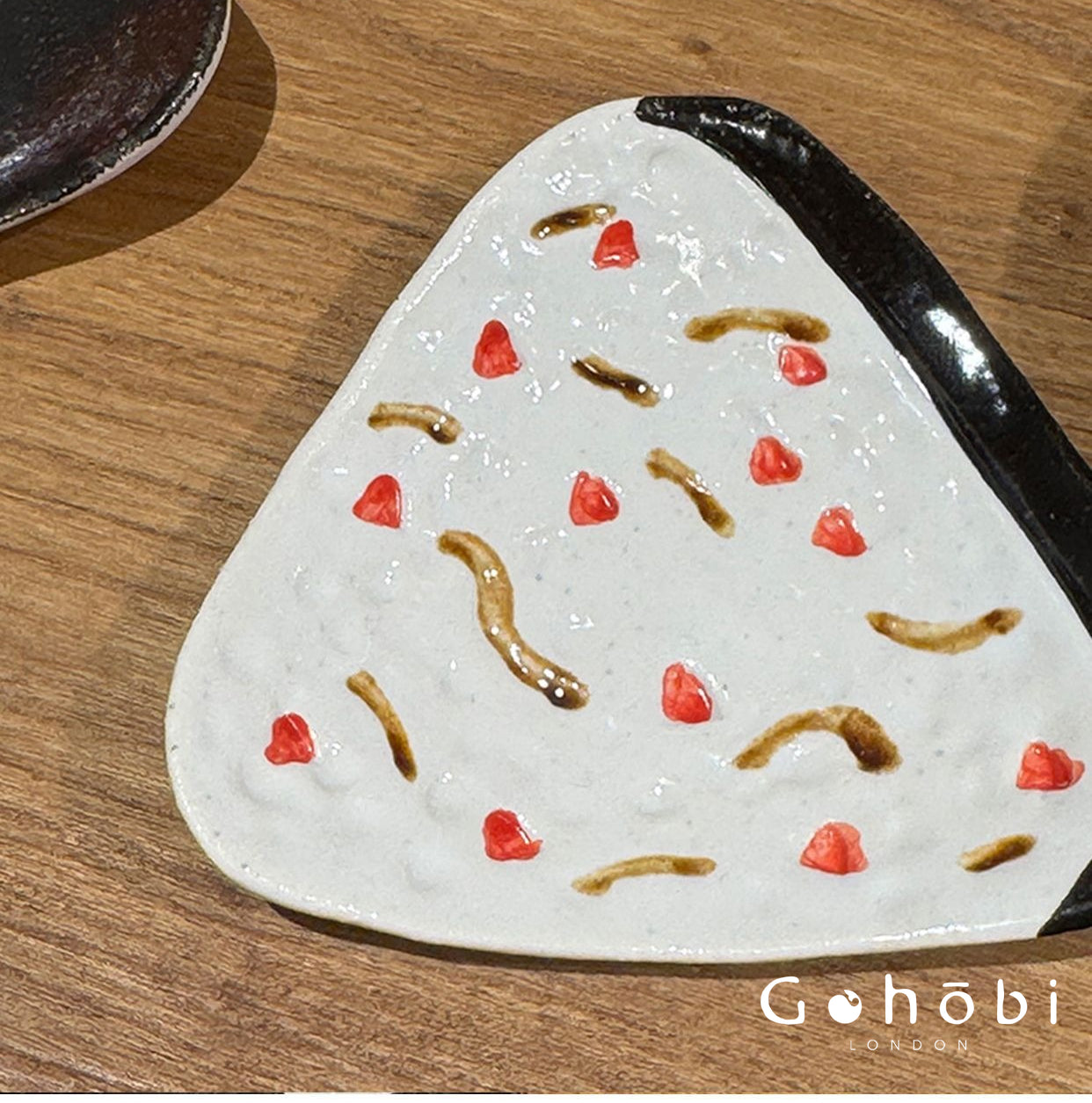 Gohobi Japanese Rice Ball Small Plate Sauce Dipping Plate for Japanese Food [Made in Japan]