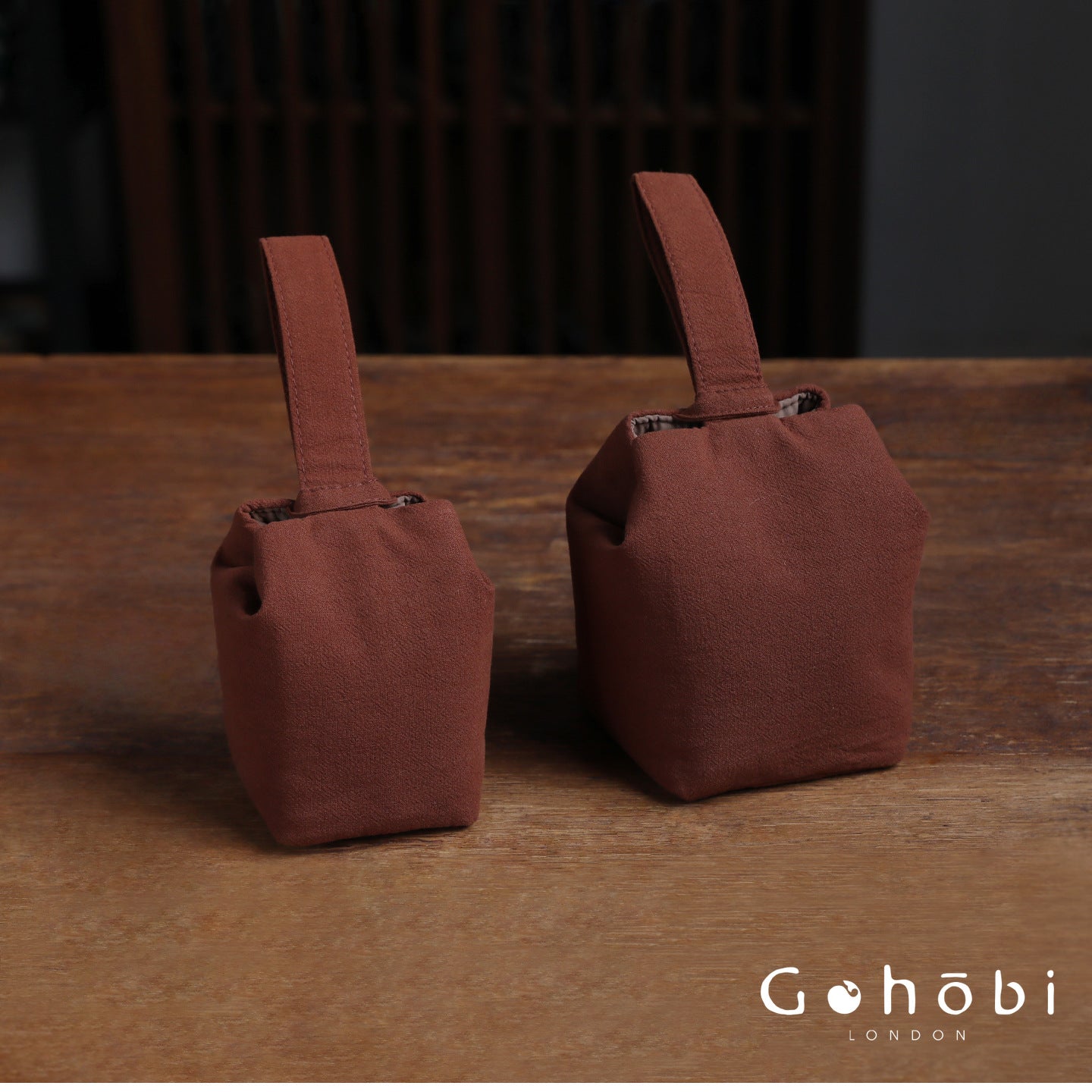 Gohobi Classic Travel Teaware Bag – Plain Cotton Tea Set Storage & Outdoor Carry Case