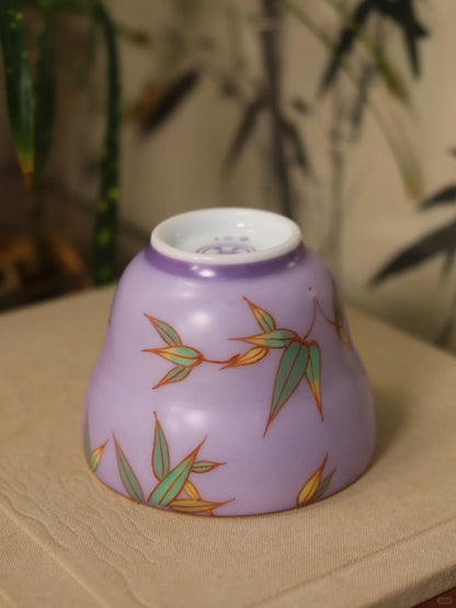 [清和堂 x Gohobi Gallery] Hand-painted Bamboo Leaf Pattern Tea Cup