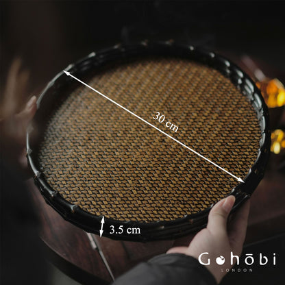 Retro Chinese bamboo Gohobi Retro Chinese Bamboo Tea Tray Mat – Woven Bamboo Tea Tray Storage Mat for Tea Ceremony Accessoriesmat, tea tray, tray, tea set storage tea ceremony accessories
