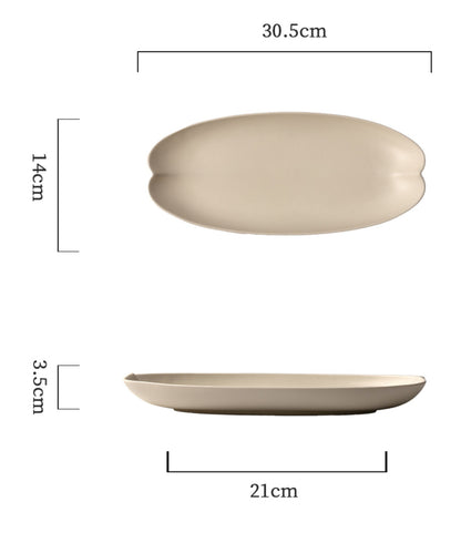 Gohobi Painted Matte Long Kwai Kou Plate