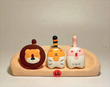 Gohobi x Little Diary Handmade Ceramic Lion Tiger Leopard
