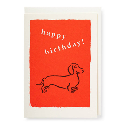 HereThe Birthday Sausage Dog | Letterpress Cards | Small Cards